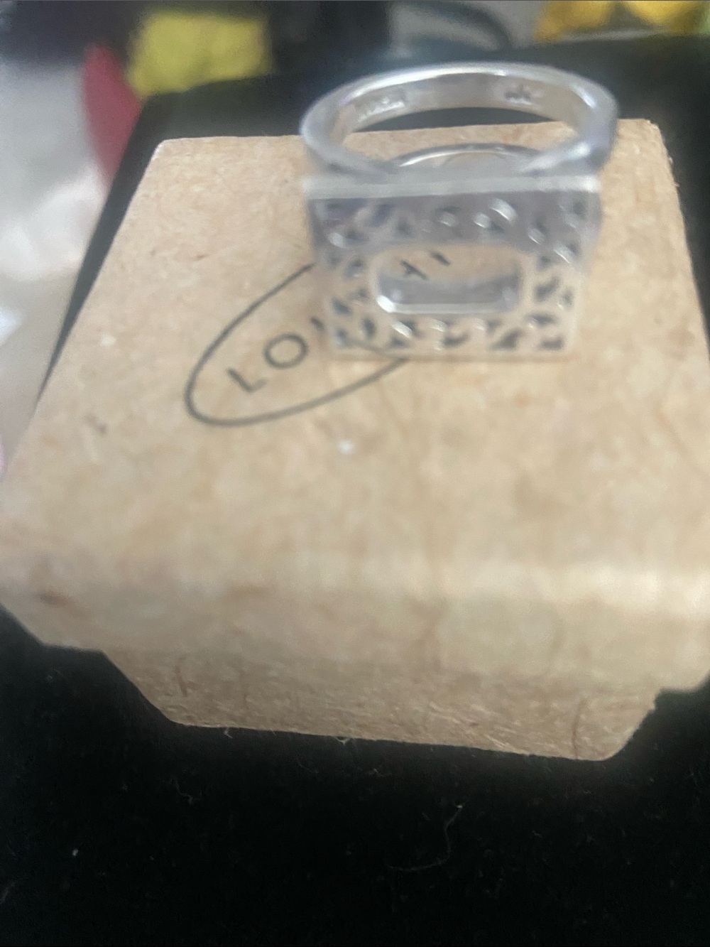 Lois Hill Sterling Silver Filigree Square Statement Ring - Silver
